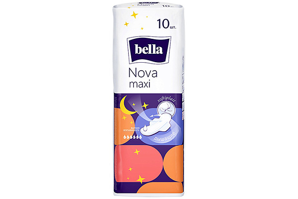 Прокладки женские гигиенические впитывающие bella Nova maxi  под товарным знаком «bella» 10 шт. (нов