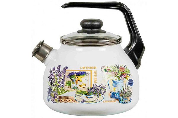 Чайник эмалированный ГОРНАЯ ЛАВАНДА со свистком Северсталь 3,0л (4с209/я) 