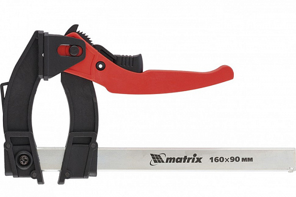 Струбцина MATRIX реечная быстрозажимная 160*90*240 мм,штанга 5*20мм (20735)