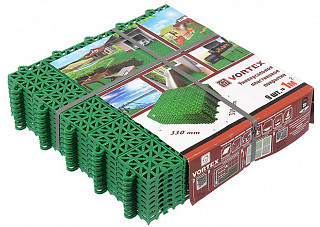 Покрытие пластиковое VORTEX/ 72 универсальное, цвет зеленый (1м.кв, 9 плиток) (5365)