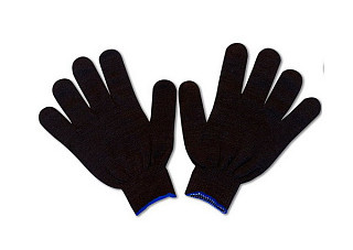 Перчатки двойные полушерстяные 7,5 класс черные (ПШ)