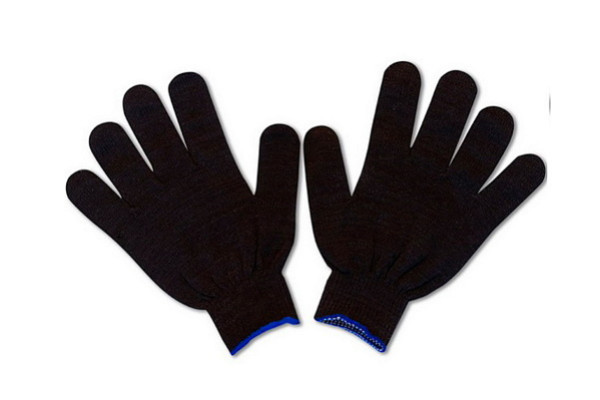 Перчатки двойные полушерстяные 7,5 класс черные (ПШ)