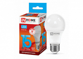 Лампа светодиодная IN HOME LED-A60-VC 15Вт 230В Е27 4000К 1350Лм (273)