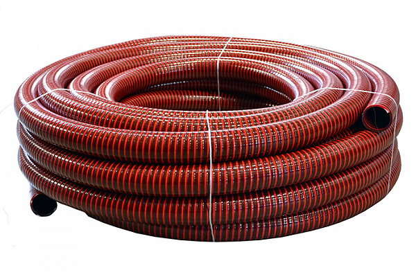 Шланг ПВХ ТИП-4, 1,1/4" красный спиральный, напорно-всасывающий, морозостойкий L=25м (32мм)