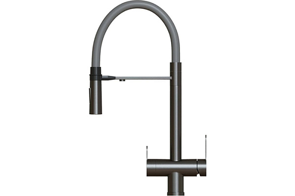 Смеситель для кухни 35k MIXLINE MLSS-0401BL черный гиб. излив магнит, подкл.к фильтру, ЧЕРНЫЙ ГРАФИТ