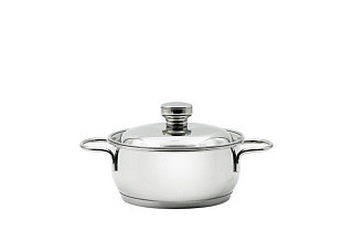 Кастрюля нержавеющая сталь Амет Традиция прутковые ручки, метал. крышка 1,0лТРС, КМ (3с97)