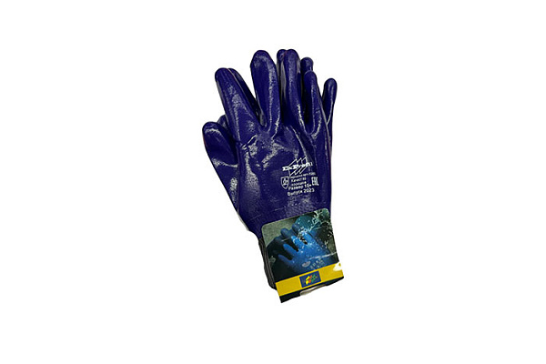 Перчатки нейлоновые (Р1)PVC СИРЕНЕВЫЕ облив резина АНТИПОРЕЗ бензостойкие /12