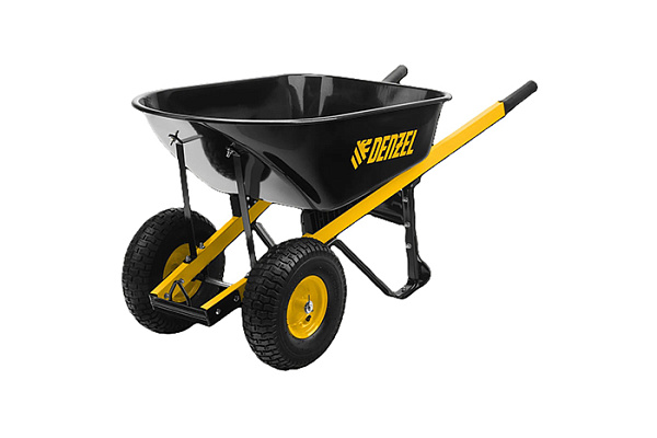 Тачка строительная двухколесная DENZEL колесо 15х6.00-6 усиленная объем 250кг/140л 69000