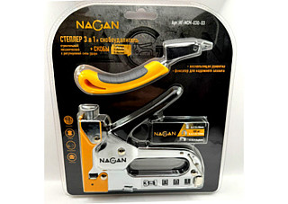 Степлер 3в1 / Скобоудалитель / Скобы (3х100 шт) Тип U,T,П металлический (НГ-НСМ-030-03)