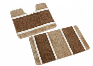 Комплект ковриков для в/к BANYOLIN SILVER коричневый 11мм (60х100см/50х60) 