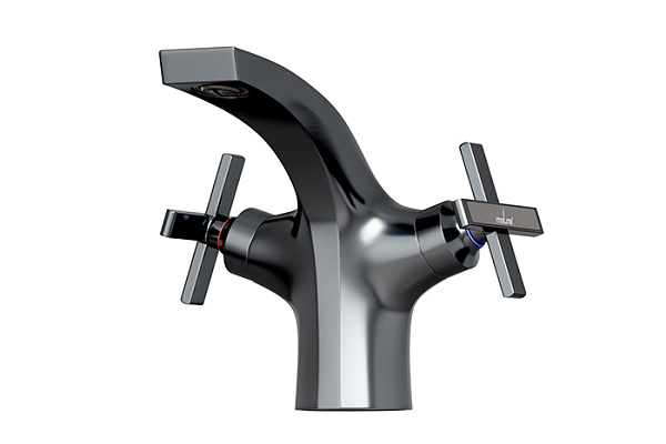 Смеситель для раковины MIXLINE ML38-04 Graphite (Латунь,Длина излива 18см,Кран-букса 1/2",ГРАФИТ)