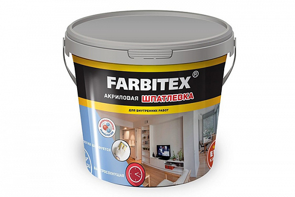 Шпатлевка FARBITEX акриловая для внутренних работ (9,0кг)