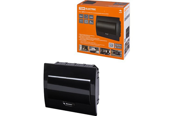 Бокс TDM ЩРВ-П-10 модулей встраиваемый пластик IP41, Антрацит (0902-1003)