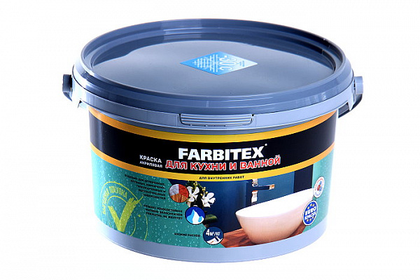 Краска акриловая FARBITEX для кухни и ванной (3,0кг) 