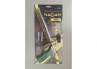Пистолет для монтажной пены NAGAN НГ-ПМ-209 прорезиненная рукоятка, адаптер с тефлоном