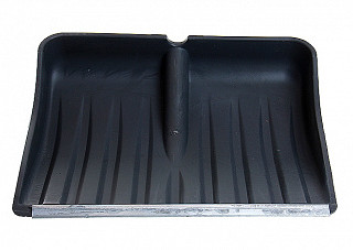 Лопата снеговая ЗИМА №9 пластмассовая с алюминиевой планкой, черная (без черенка) (d=32мм)