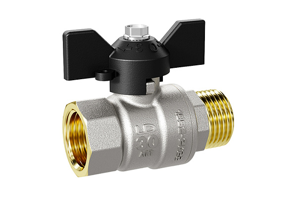 Кран шаровой латунный LD Pride 47.15 Г/Ш ДУ15 Ру 40 бабочка (1/30)