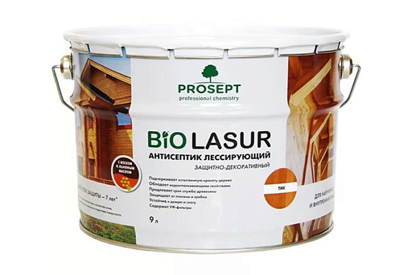 Антисептик лессирующий ПРОСЕПТ BIO LASUR защитно-декоративный тик 9л 040-9 (1/66)