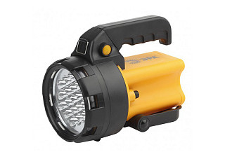 Фонарь ERA PA-602 АЛЬФА прож 19LED, аккум 3Ah, ЗУ 220V/12V, черный/желтый пластик, IP44 (533)
