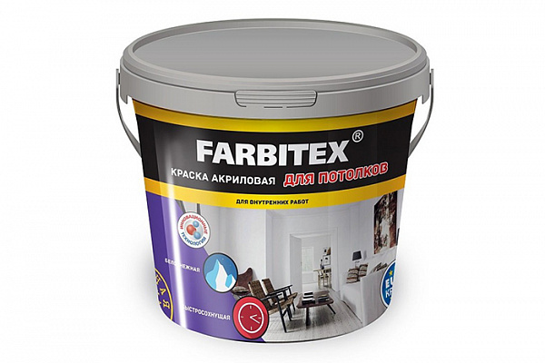 Краска ВД FARBITEX для потолков (6,0кг)