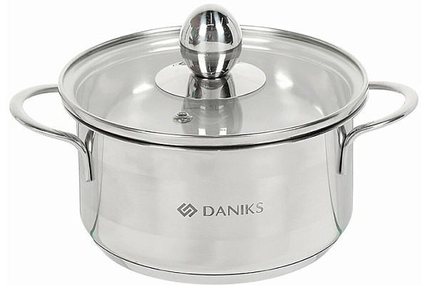 Кастрюля нержавеющая сталь Daniks индукция GS-01311-14CA/SD-514 1,0л (342475)