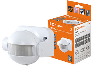 Датчик движения TDM ДДС-02 1100Вт, 5-480с, 12м, 5+Лк, 180гр, IP44 (0324-0007)