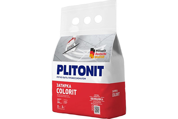Затирка PLITONIT COLORIT PREMIUM шов 0,5-13 мм (пакет 2кг) темно-серый Н011884 (1/8)