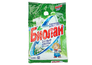 Стиральный порошок BIOLAN (БИОЛАН) Автомат Белые цветы 1,2кг (494)
