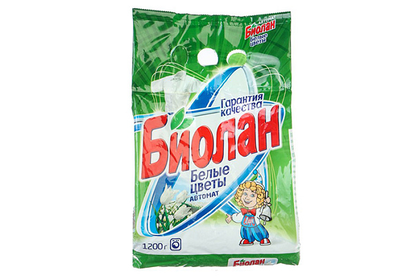 Порошок стиральный БИОЛАН автомат белые цветы 1,2кг (1/7)