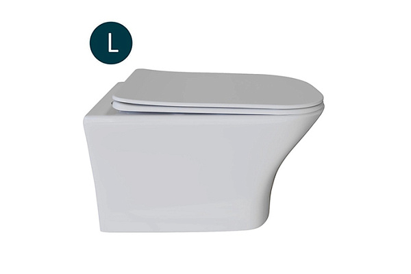 Унитаз подвесной безободковый WAVE CITY сид. дюропласт, м/л, быстр, БЕЛЫЙ глянец (L)