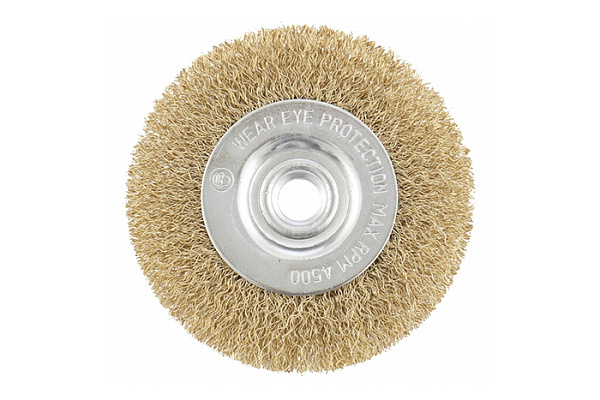 Щетка для УШМ MATRIX 100 мм, М14, плоская, латунированная витая проволока (74650)