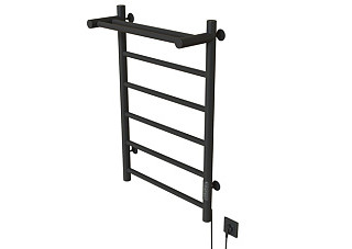 Полотенцесушитель электрический MIXLINE VEGA 80х50 (таймер,318Вт,5 перекладин + ПОЛКА)ГРАФИТ 557654