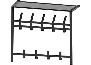 Вешалка с полкой 2-х ярусная "Торонто 22", hanger with shelf (Графит)