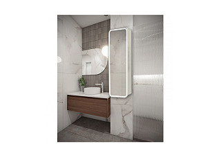 Зеркало шкаф-пенал Аква лайн 45 DORATIZ с LED подсветкой, сенс. выключатель 1350x140х450мм(2711.938)