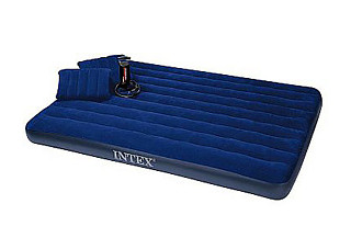 Матрас надувной Intex Classic 152х203х22см (2 подушки и насос ручной) (64-765)