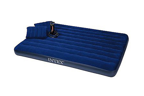 Матрас надувной Intex Classic 152х203х22см (2 подушки и насос ручной) (64-765)