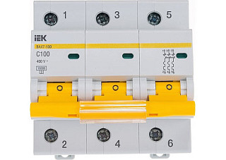 Авт. выкл.ВА47-100 3P 100А 10кА х-ка С ИЭК (4) (MVA40-3-100-C) 552