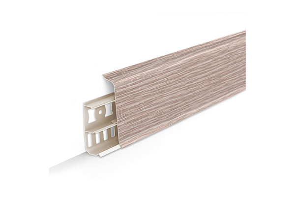 Плинтус напольный с кабель-каналами 70мм 2,2м "Деконика", 229 Дуб латте