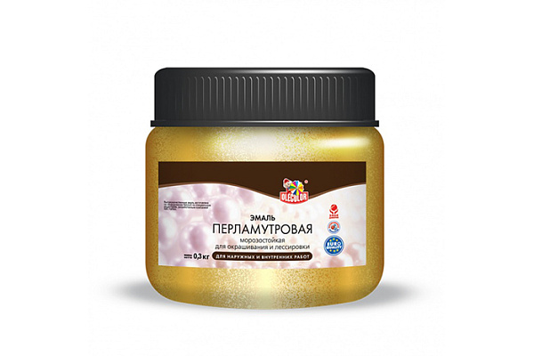 Эмаль акриловая перламутровая универсальная OLECOLOR золото (0,3кг) 