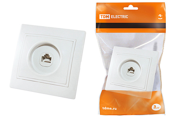 Розетка компьютерная TDM "Таймыр" RJ45 белая (1814-0021)