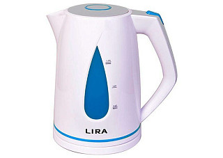 Чайник электрический LIRA LR 0104 (диск,пластиковый кор, объем 1.7л., бело-зеленый) 2200Вт /уп.12шт