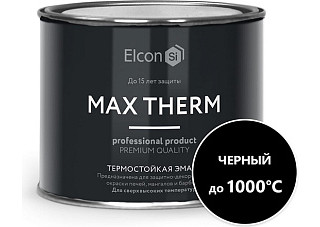 Эмаль термостойкая Elcon черная, 1000 градусов (0,4кг)