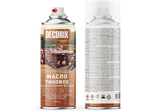 Аэрозольное тиковое масло с карнаубским воском DECORIX, 520 мл, бесцветный