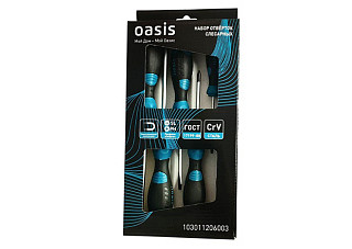 Набор отверток слесарных OASIS CR-МО (SL 3,5,6/PH 0,1,2) 6004