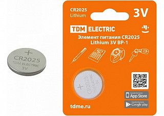 Элемент питания TDM CR2025 Lithium 3V BP-1 (1702-0098)