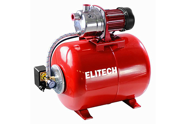 Насосная станция ELITECH САВ 1200-50Н (Нерж.сталь,1200Вт,Расход-65л/м,Напор-50м,Глуб-8м,Емкость-50л)