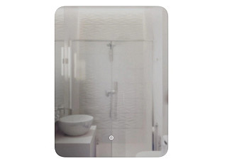 Зеркало Алон радиус - ЭКОНОМ светодиодная подсветка, сенсорный выключатель (500х700мм) (229)