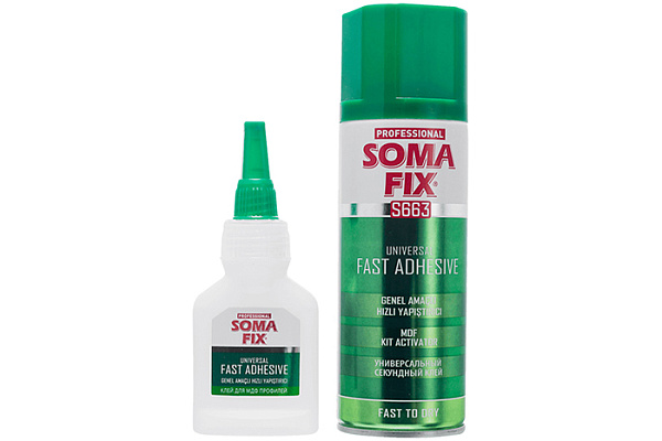Активатор SOMA FIX (200мл + клей 50гр для МДФ профилей) Турция S663