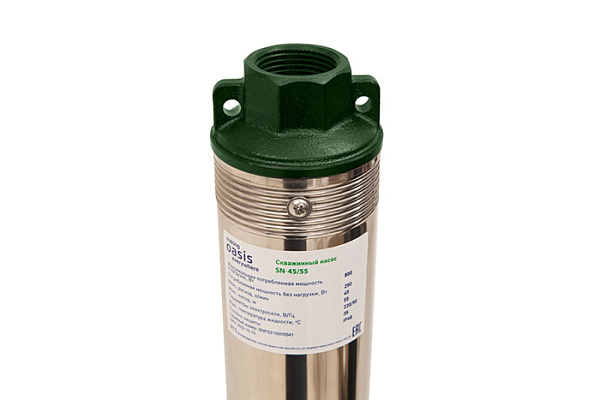 Насос скважинный OASIS SN 45/55 L (800Вт,D-1",Расход-45л/мин,Напор-55м,Глубина-70м) 026