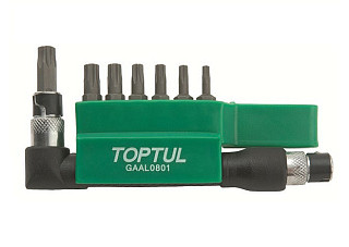 Набор бит TOPTUL "TORX" 1/4" Т10-Т40 30мм 8шт (GAAL0801)